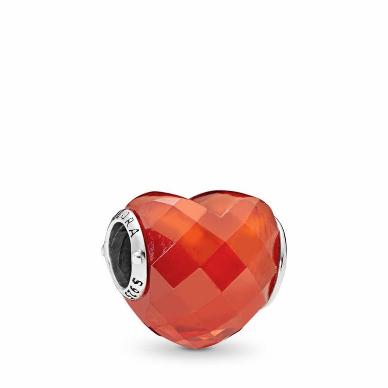 Pandora Shape Of Love Charm - Sterling Silver/Orange/Cubic Zirconia - Canada | GW4497TN